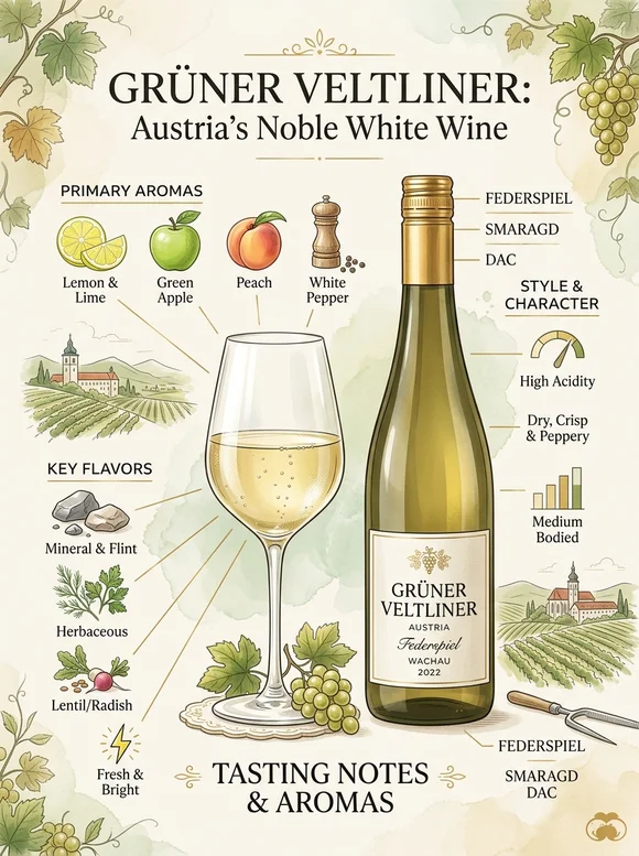 Грюнер вельтлинер — poster and bottle