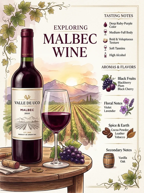 Malbec — poster and bottle